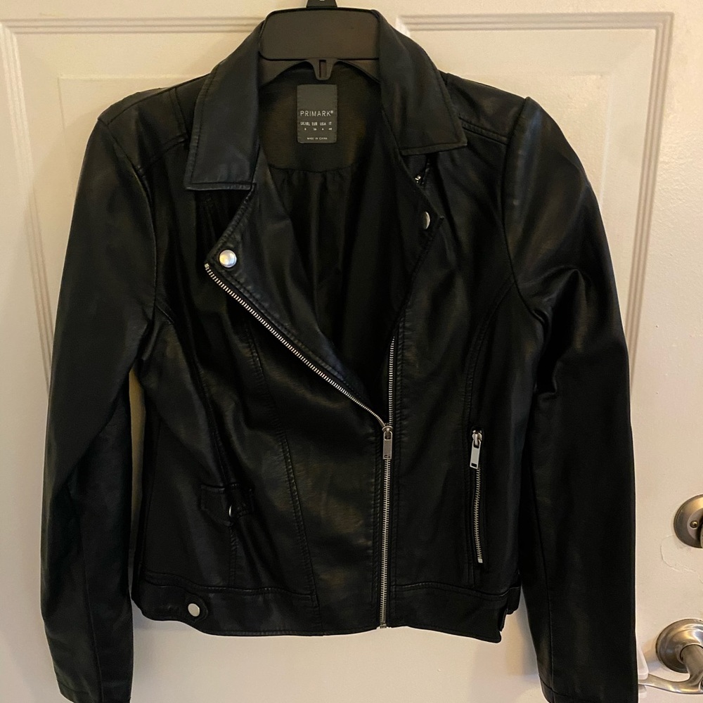 Faux Leather Asymmetrical Motorcycle Jacket